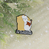 SUPA LUNA Enamel Pin I'm not antisocial I'm antistupid