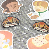 SUPA LUNA Enamel Pin But first, croissant