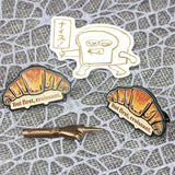 SUPA LUNA Enamel Pin But first, croissant