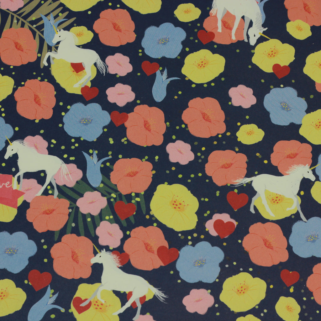 Artisan Wrapping Paper Unicorn of Flowers WRITER Stationery Store