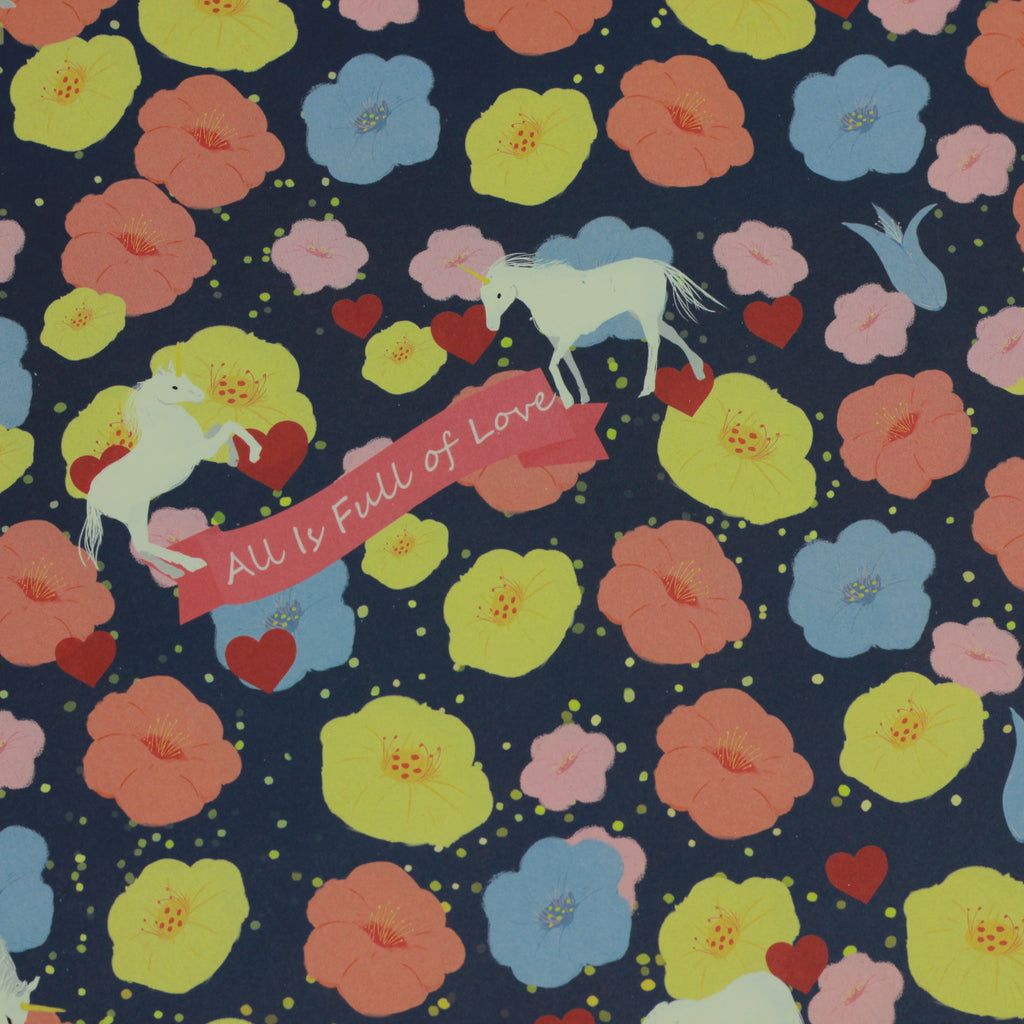 Artisan Wrapping Paper Unicorn of Flowers WRITER Stationery Store
