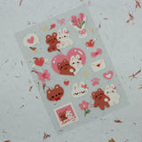 PANDA YOONG Bear & Bunny Sticker Sheet