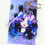 KAZEL LIM Watercolor Shaking Keychain My Mind Is Full Of Cat
