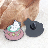 SUPA LUNA Enamel Pin Cat in Red Cup