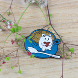 SUPA LUNA Enamel Pin Coffee Bear with White Tea Spoon