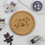 PANDA YOONG Cat Wooden Coaster