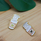 SUPA LUNA Enamel Pin White Cat In Cup