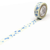 MT Deco Washi Tape Heart Stamp Blue