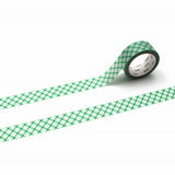 MT Washi Tape Overlapped Fine Gingham Check Green