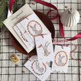 WW Christmas Gift Tag Copper Foil Reindeer Wreath