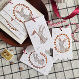 WW Christmas Gift Tag Copper Foil Reindeer Wreath