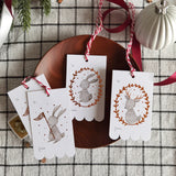 WW Christmas Gift Tag Copper Foil Reindeer Wreath