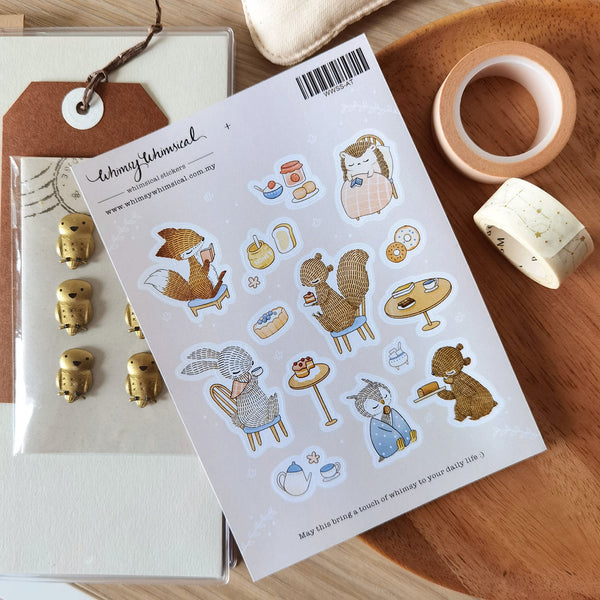WHIMSY WHIMSICAL Sticker Sheet Afternoon Tea – WRITER Stationery Store