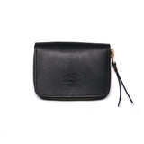 TSL Leather Zip Small Wallet Black