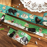 BGM Foil Stamping Masking Tape Black Cat Cafe: Cafe Table