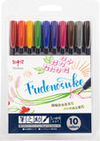 TOMBOW Brush Pen Fudensuke Hard Tip 10Colors Set