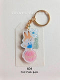 SOURTEAHOUSE Keychain Fox Pink Ball