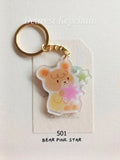 SOURTEAHOUSE Keychain Bear Pink Star