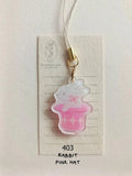 SOURTEAHOUSE Phone Charm Rabbit Pink Hat