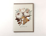 WHIMSY WHIMSICAL Greeting Card C. Foil You're Loved, Fox & David Austin
