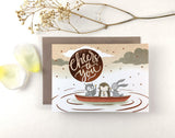 WHIMSY WHIMSICAL Greeting Card C. Foil Cheers To You