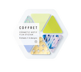 COFFRET Cosmetic Motif Sticker TRIANGLE Chiffon Yellow