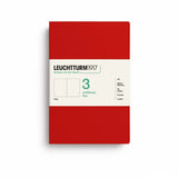 Leuchtturm1917 Jottbook pur (A5), 80 numbered pages, Dotted, Cherry, pack of 3