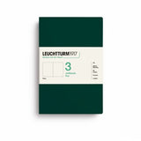 Leuchtturm1917 Jottbook pur (A5), 80 numbered pages, Dotted, Forest Green, pack of 3