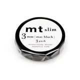 MT Slim 3mm Washi Tape Matte Black