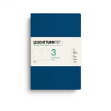 Leuchtturm1917 Jottbook pur (A5), 80 numbered pages, Plain, Indigo, pack of 3