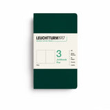 Leuchtturm1917 Jottbook pur (A6), 64 numbered pages, Plain, Forest Green, pack of 3