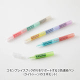 MIDORI Connecting Pen Join Liner Light Tone Set (3 Colors)