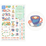 MD Yuru Log Decoration Sticker 2 sheets Coffee Shop