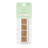 MIDORI Yuru Log Paintable Stamp Pre-inked Animal Poses