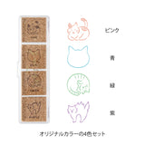 MIDORI Yuru Log Paintable Stamp Pre-inked Cat