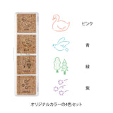 MIDORI Yuru Log Paintable Stamp Pre-inked Forest Scenery