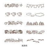 MD Paintable Rotating Stamp Soft Color Landscape Brown