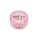 MT Deco Washi Tape Stripe Checkered Pink