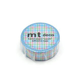 MT Deco Washi Tape Colourful Checkered Blue