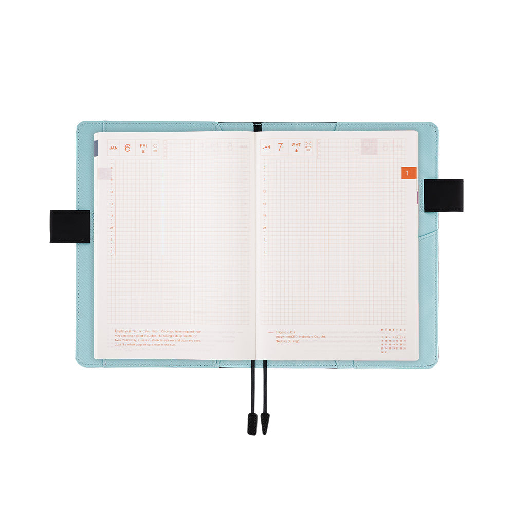HOBONICHI TECHO 2023 Cousin Set [ENG] A5 Black x Clear Blue