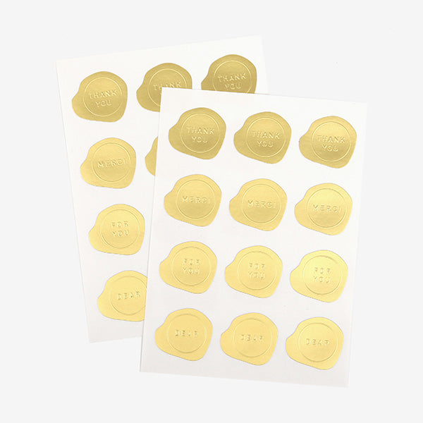 DAILY LIKE Embossed Sticker - 01 Gold : seal