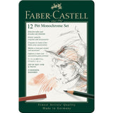 FABER-CASTELL PITT Monochrome Set-Tin of 12 Small