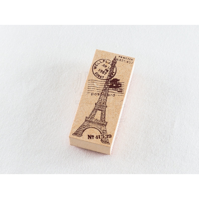 TOKYO ANTIQUE Wood Stamp Paris Tower Wooden