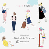 STARLULULU Little Travel Girl Sticker Set of 6x