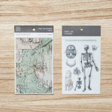 MU Craft Print-On Sticker Vintage Map & Skeleton 016