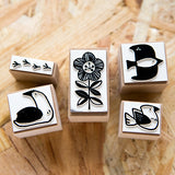 OURS Rubber Stamp Flowers & Birds Set