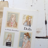 WINDRY Dolls Postal Stamp Stickers Set