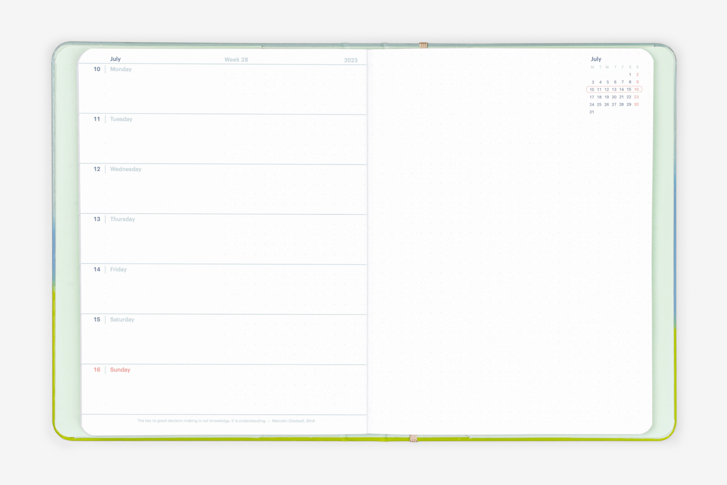 MOSSERY 2023 Hardcover Monthly Planner + Weekly Horizontal Gleam