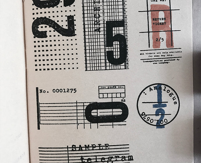RAW MARKET SHOP Numbers Rubber Stamp Set