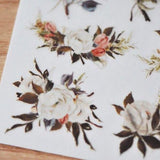 MU Craft Print-On Sticker Flower White 033